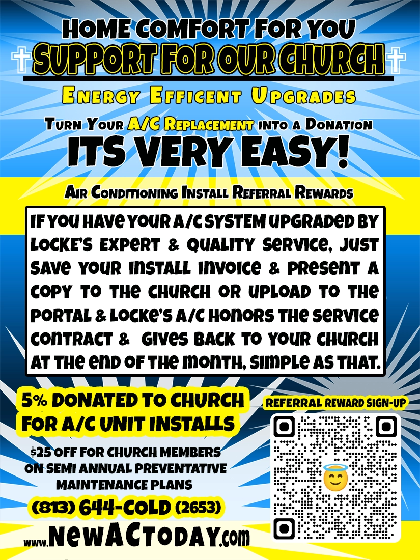 Tampa Air Conditioning Church Referral Program Poster